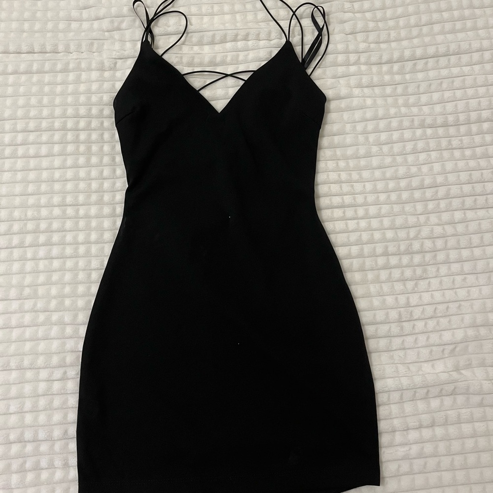 Black strappy dress